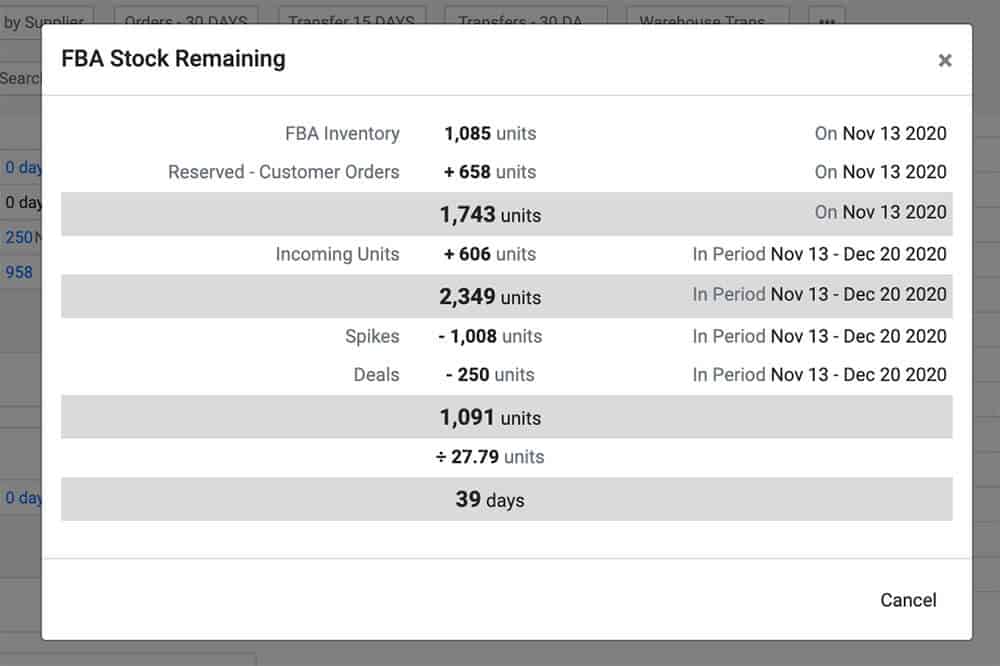 FBA Stock Remaining SoStocked Review