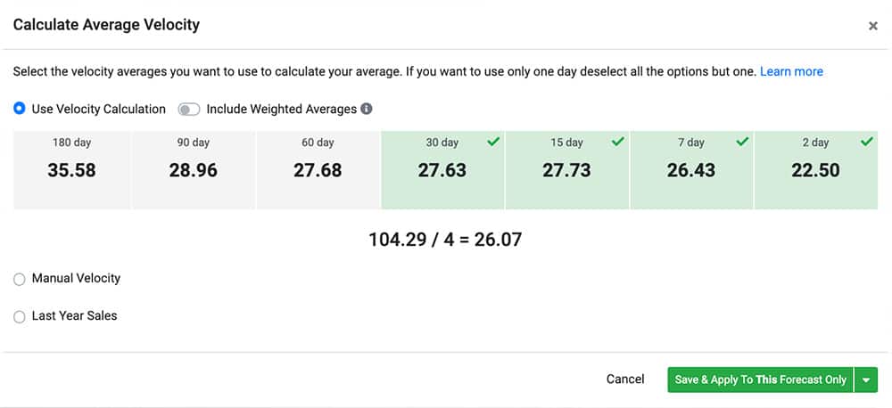 Use Velocity Calculation