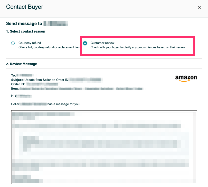 Amazon Sellers News Customer Reviews Direct Message Template