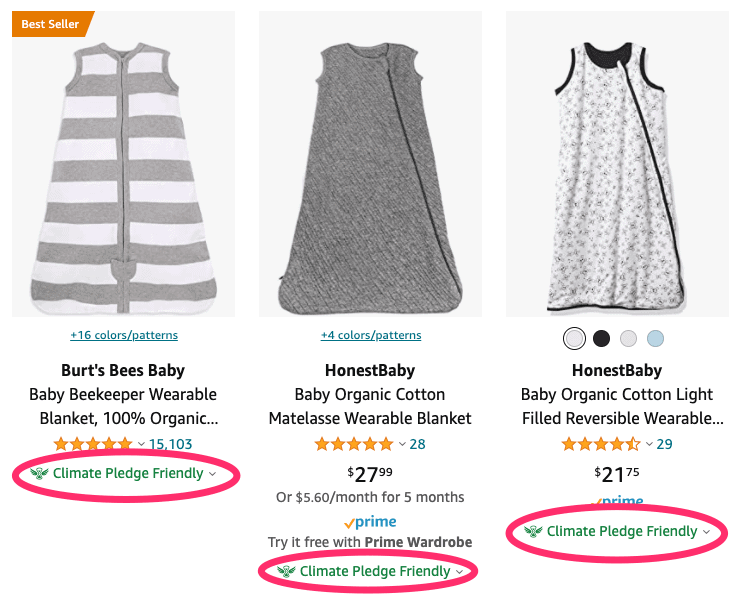 Amazon Climate Pledge Friendly Badge In Amazon Search Results