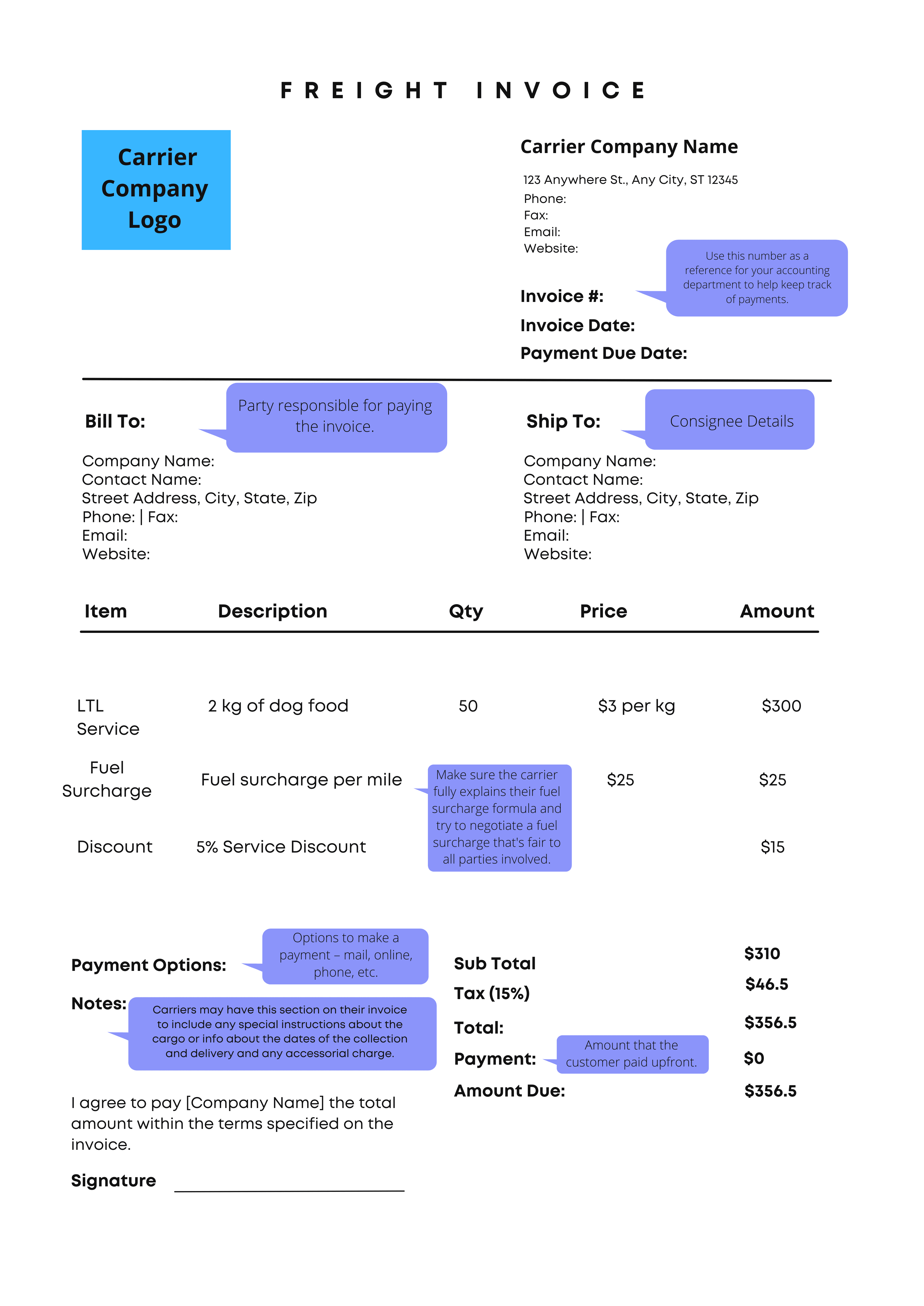 Freight Invoice