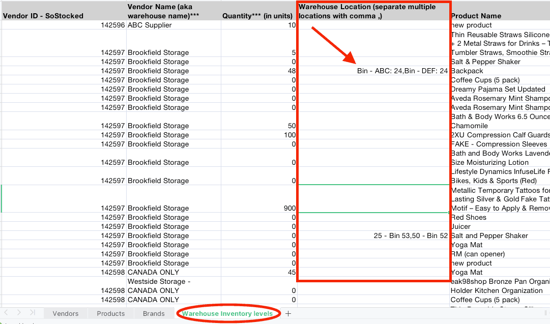 SoStocked Warehouse Location Now on the Bulk Export/Import File