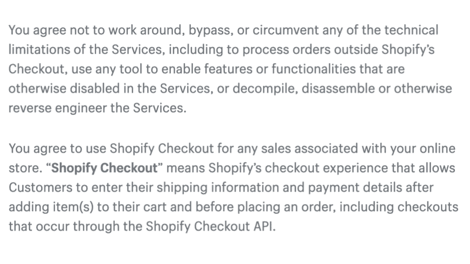 Shopify Terms of Service