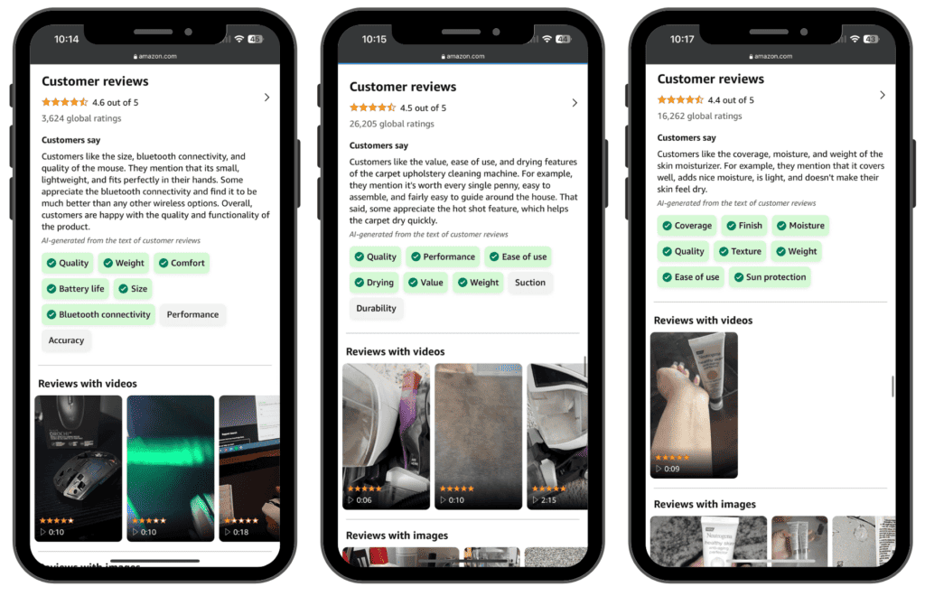 Amazon AI Generated Customer Review Summaries